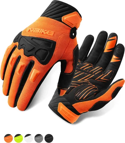 INBIKE - Guantes de bicicleta de montaña para hombre, protectores de nudillos, acolchados, guantes de ciclismo transpirables para MTB, motocross,