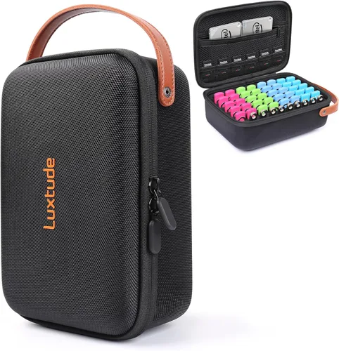 Luxtude Funda para unidad flash con etiquetas, funda de almacenamiento USB, 61 ranuras para unidad de pulgar, fundas organizadoras USB para Samsung,