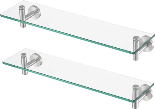 Miniatura 11 de KES A2021 - Estante de 20 pulgadas de cristal templado de 5/16 pulgadas (8 mm) de espesor acabado cepillado