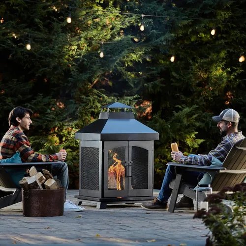 Miniatura 4 de Endless Summer Chimenea al aire libre de acero de leña de 45