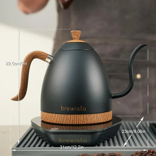 Miniatura 2 de Brewista Artisan - Hervidor eléctrico de cuello de cisne, hervidor de agua con panel LCD, control preciso de temperatura, hervido rápido y ajustes