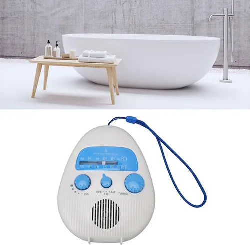 Miniatura 6 de Radio de ducha a prueba de agua, radio de baño portátil AM FM con altavoz integrado, para fácil sintonización y control de volumen