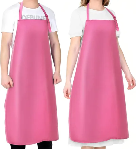 Paquete de 2 delantales de vinilo de goma impermeables de 40 pulgadas, delantales de chef para hombres, delantales de trabajo químico de alta