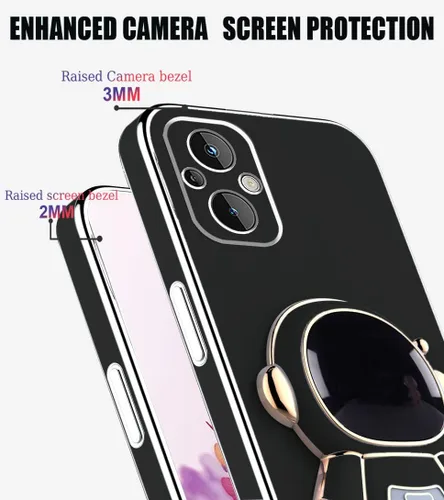 Miniatura 2 de Compatible con OnePlus Nord N20 5G Funda con chapado creativo de astronauta de dibujos animados rosa, para OnePlus Nord N20 5G, funda de silicona a