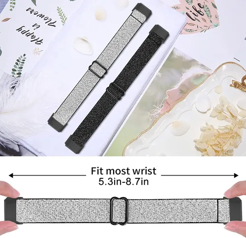 Miniatura 3 de Paquete de 3 bandas elásticas de nailon compatibles con Fitbit Inspire 3/Inspire 2/Inspire HR/Inspire, correa deportiva de repuesto ajustable Bling