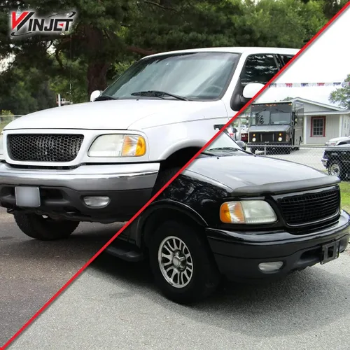 Miniatura 2 de WJ10-0014-01 faros delanteros con lente transparente, carcasa cromada Winjet (Ford)