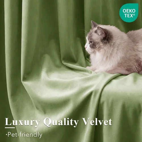 Miniatura 49 de StangH Cortinas de Terciopelo Verde Esmeralda de 96 Pulgadas - Cortinas Opacas de Terciopelo de Lujo Súper Suaves, Elegante Cobertura de Ventana