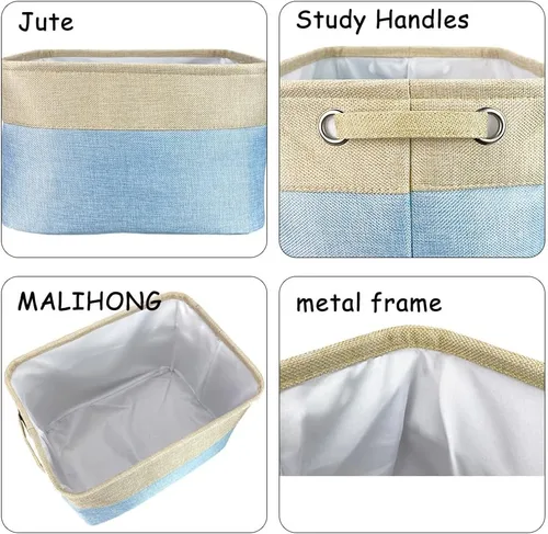 Miniatura 5 de Cesta de almacenamiento plegable personalizada con lindo borde de perro, plegable y resistente de tela resistente para juguetes de mascotas, cubo