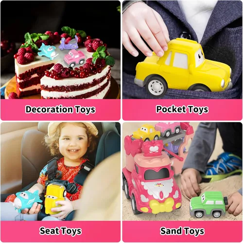 Miniatura 4 de newcrave - Juguetes de camiones para niñas de 1, 2, 3 años, juguetes de autos transportadores 7 en 1 para niñas pequeñas de 1-2, 2-3 años, juguete