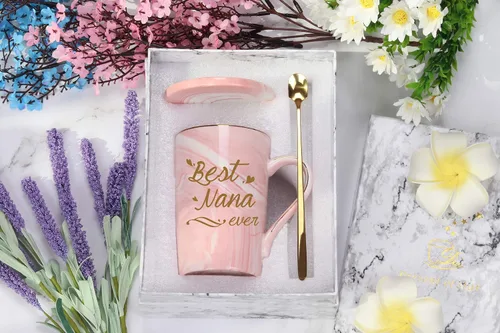 Miniatura 7 de Taza Best Nana Ever Taza de Café Best Nana Taza Nana Regalos Cumpleaños Día de las Madres Regalos para Mamá Abuela de Nietos Nieta Nieto Nietos Gris
