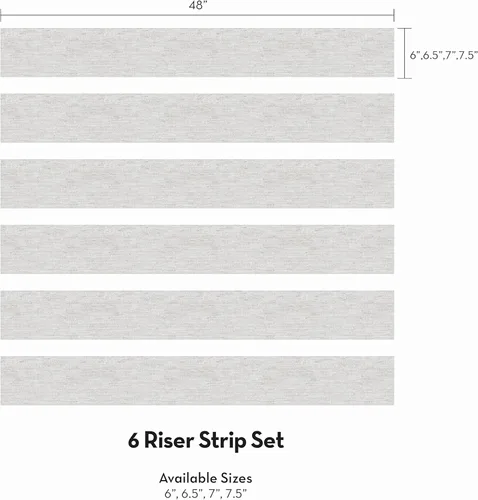 Miniatura 4 de Canvas Look - Tiras elevadoras para escaleras (6 unidades, 48 pulgadas de ancho x 7 pulgadas de alto, gris claro)