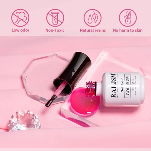 Miniatura 5 de RARJSM Esmalte de Uñas en Gel Nude Transparente Rosa Saludable Claro Esmalte de Uñas en Gel Nude Transparente Rosa Intenso Gelatinoso Barniz de Uñas