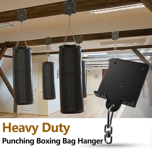 Miniatura 7 de Percha para saco de boxeo pesado, colgador de saco de boxeo de 360°, gancho de montaje para bolsa pesada Rafter, soporte de montaje de saco