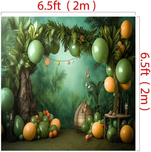 Miniatura 2 de Kate Telón de fondo de globo de bosque para niños, tela impresa sin costuras, fondo de fotografía para estudio, 6.5 x 6.5 pies