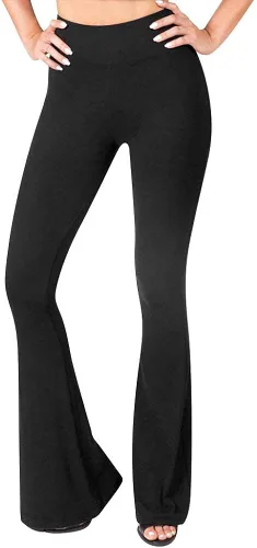 Miniatura 2 de SATINA - Pantalones palazzo para mujer leggings acampanados supersuaves con cintura alta 16