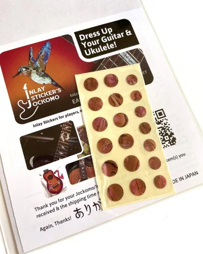 Miniatura 4 de Adhesivos de incrustación para marcadores de diapasón de guitarras y bajo - 0.32 cm Pequeñas marcas laterales en forma de punto - Abulón azul