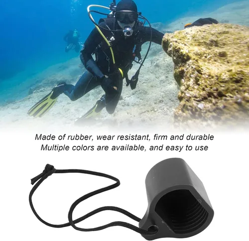 Miniatura 4 de BORDSTRACT Tapa de válvula de tanque de buceo, tapa de tapón de tanque de buceo de goma roscada, protector universal de tapa de válvula de tanque