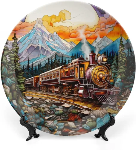 Miniatura 13 de Platos decorativos para colgar en la pared, placa de cerámica con estampado de pájaros de acuarela con soporte de exhibición, decoración del hogar
