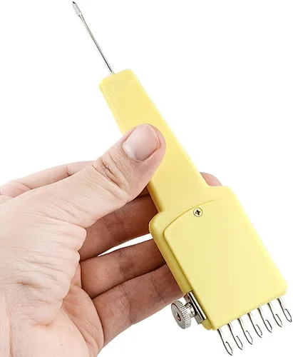 Miniatura 2 de Mollytek Herramienta de transferencia de máquina de tejer peine 1x7 agujas Herramienta de transferencia ajustable para máquina de tejer de 0.177
