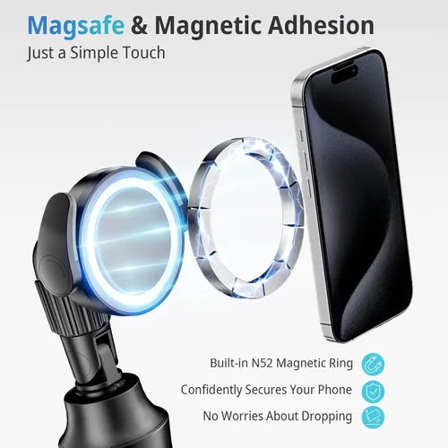 Miniatura 3 de UBeesize Trípode magnético para teléfono selfie de 62 pulgadas con control remoto inalámbrico, soporte extensible para teléfono celular, compatible