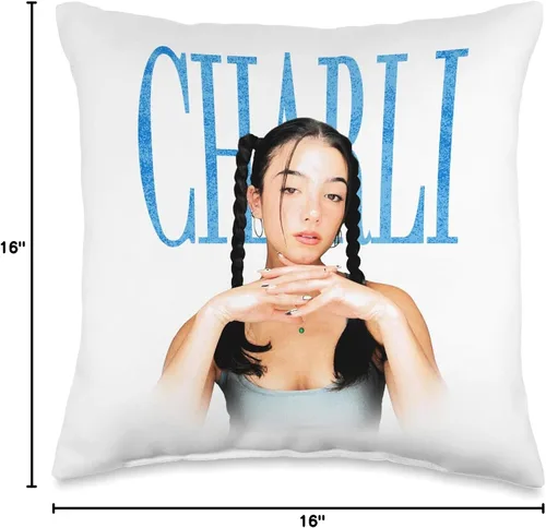 Miniatura 4 de Official D'Amelio Brands Charli D'Amelio - Almohada con diseño de trenza con purpurina, 16 x 16 pulgadas, multicolor