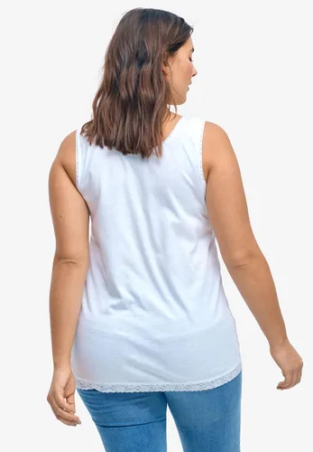 Miniatura 3 de Ellos Camiseta sin mangas con ribete de encaje en talla grande para mujer