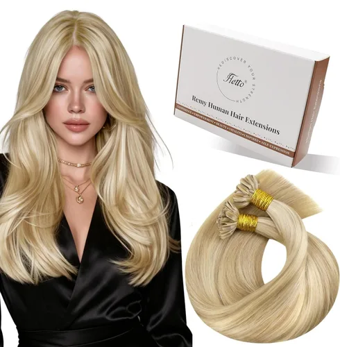 Miniatura 100 de 【Descuento】Hetto - Extensiones de cabello con cinta adhesiva, 40g, extensiones de cabello humano, color rubio ceniza oscuro degradado a rubio medio