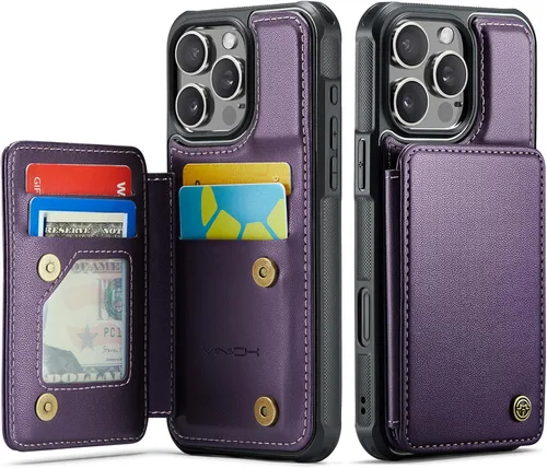 Miniatura 47 de Vinich Funda tipo cartera para iPhone 11 con tarjetero, bloqueo RFID, ranuras de crédito, función atril, a prueba de golpes, para iPhone 11 de 6.1