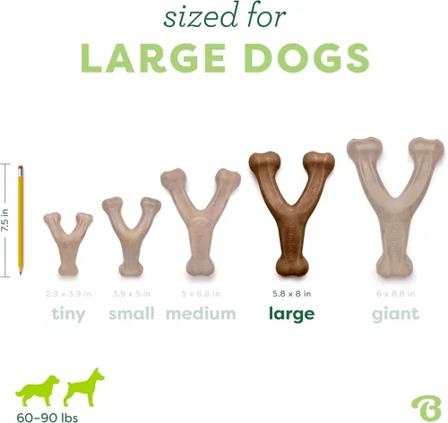 Miniatura 4 de Benebone Wishbone - Juguete masticable duradero para perros para masticadores agresivos, fabricado en Estados Unidos, grande, sabor a tocino real