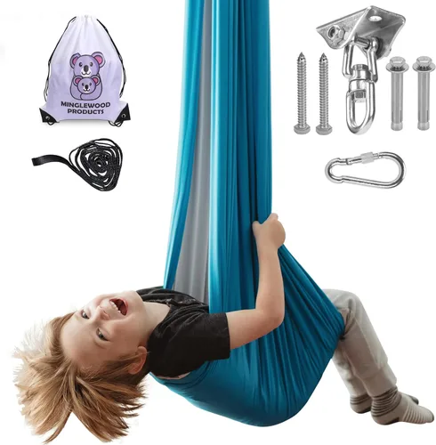 Miniatura 12 de MINGLEWOOD - Paquete de columpio sensorial – Colgador giratorio de 360° – Juego completo para niños – Necesidades especiales: ansiedad, TDAH