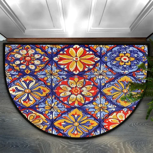 Miniatura 12 de AUUXVA Tapete semicircular con estampado de patas de perro, para entrada interior, huellas, cachorros, antideslizante, absorbente, 24 x 36 pulgadas