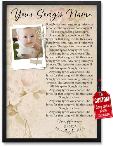 Miniatura 28 de H-DEWALL Póster personalizado de letras de canciones, regalos de cumpleaños para esposo para dormitorio, discos de vinilo, fotos, regalos para él