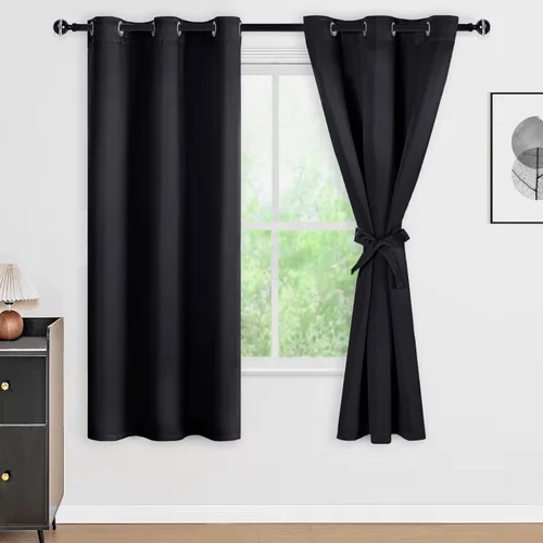 Miniatura 75 de DWCN Cortinas 100% opacas de 84 pulgadas de largo para dormitorio con forro negro, paneles de cortina de ventana de doble capa con aislamiento Azul