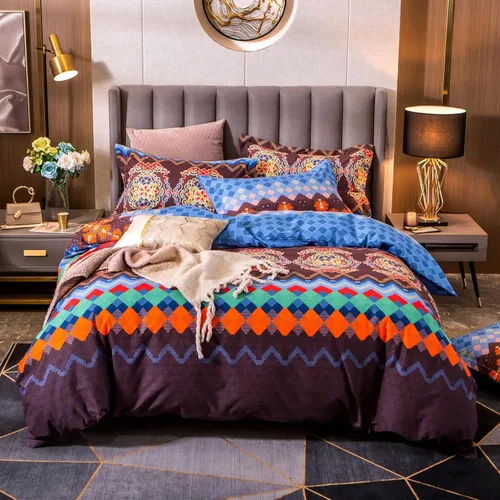 Miniatura 7 de ABREEZE Fundas de edredón individuales, juego de ropa de cama bohemio retro, funda de edredón de mandala colorida, funda de colcha estilo floral