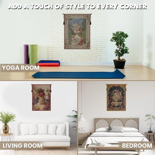Miniatura 4 de Charlotte Home Furnishings Inc. Bouquet Exotique - Tapiz francés para colgar en la pared, 58 x 44 pulgadas, mezcla de algodón y poliéster, arte