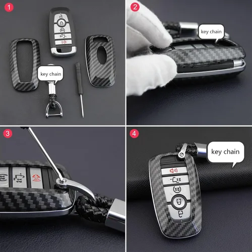 Miniatura 4 de Funda de llavero remoto inteligente ABS de 3, 4, 5 botones, para Ford Mustang Explorer Edge Fusion Bronco Mondeo F150 F250 F350 F450 F450 F550 Whit