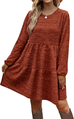 Miniatura 2 de Geifa Vestidos casuales de manga larga para mujer, estilo babydoll