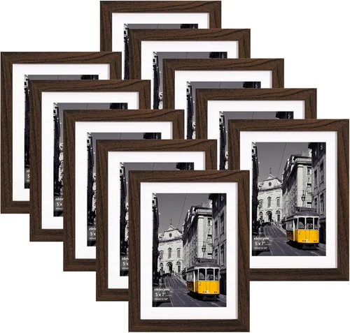 Miniatura 106 de eletecpro - Juego de 10 marcos de fotos de 5 x 7 pulgadas, collage de marcos de fotos para decoración de pared, muestra fotos de 4 x 6