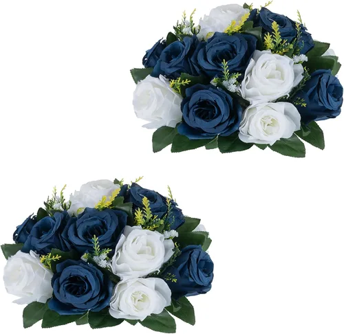 Miniatura 41 de Centros de mesa de flores para mesas de boda: decoraciones de mesa de Halloween, bolas de flores negras, centros de mesa para compromiso, ceremonia