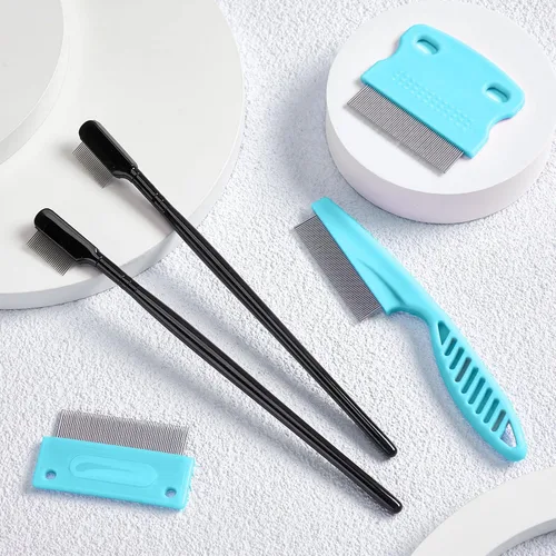 Miniatura 5 de Peines para ojos de perro, 5 peines quitamanchas de lágrimas, peine de aseo para mascotas para perros pequeños, elimina suavemente el moco y la negro