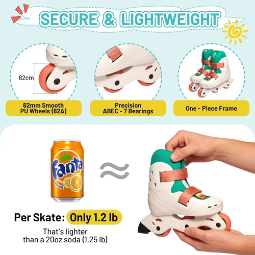 Miniatura 3 de SKT HP Patines en línea ajustables para niños de 3 a 8 años, patines ultraligeros para principiantes para niños y niñas, patines en línea pintables