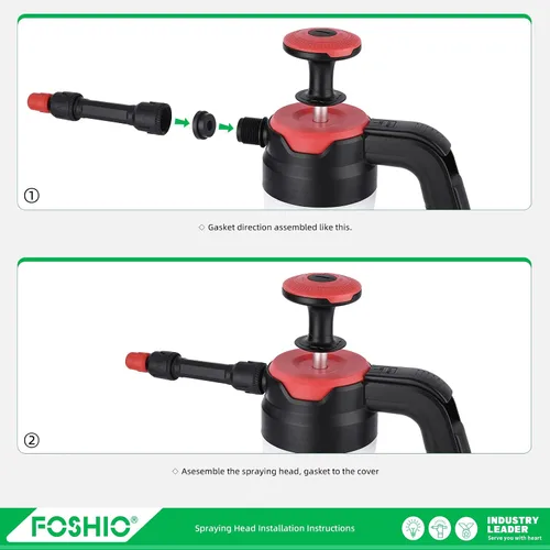 Miniatura 2 de FOSHIO Pulverizador de bomba de jardín de 0.4 galones, bomba de mano portátil de 1.5L, botellas de pulverización de agua a presión con boquilla