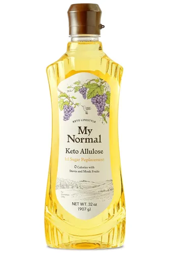 My Normal Alulosa Keto de tamaño grande, alulosa 99.52%, fruta monje, jarabe fino de mezcla de stevia, edulcorante cero calorías, sustituto de