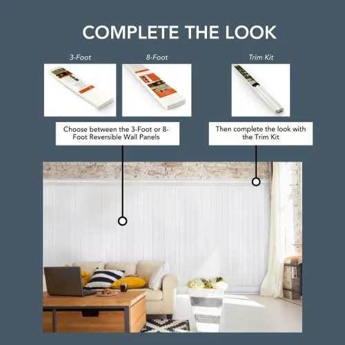 Miniatura 6 de Kit de molduras para paneles de revestimiento Paneles de pared decorativos fáciles de instalar, kit de tablones de PVC para paneles de pared