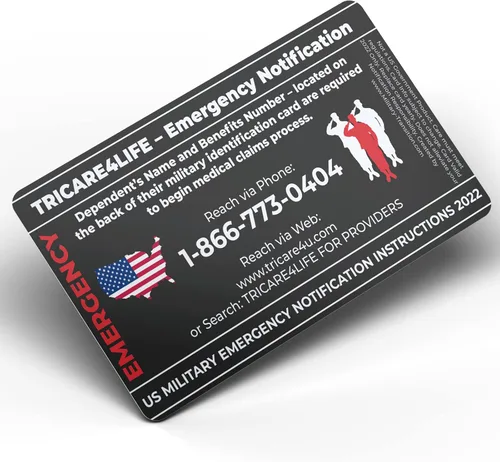 Miniatura 4 de Tarjeta de alerta médica militar retirada de Estados Unidos - Solo dependientes militares - Información de contacto médico de emergencia