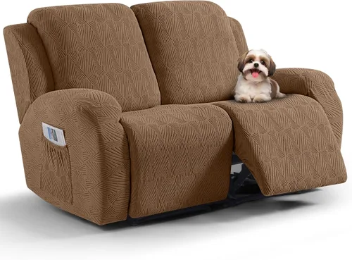 Miniatura 41 de VANSOFY Fundas para sillas reclinables, 4 piezas, elásticas, de tela jacquard, suave funda para silla reclinable, protector de muebles con parte