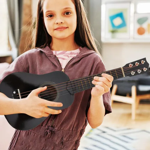 Miniatura 2 de Toddmomy Guitarra acústica de 21 pulgadas para niños, guitarra portátil de madera para niños, tamaño pequeño, instrumento musical