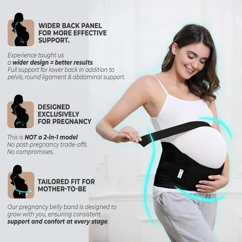 Miniatura 29 de NeoTech Care Cinturón de maternidad para embarazo, soporte para espalda, abdomen, cintura, pelvis (talla L, color marfil)