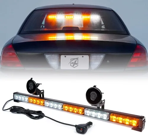 Miniatura 8 de Xprite - juego de luces de emergencia para vehículos, señalizador de tránsito, 7 modos, de 27 pulgadas, 24 luces ledes amarillas.