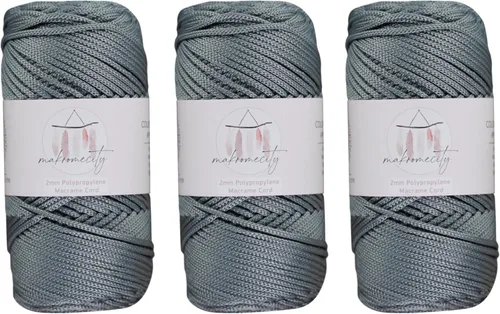 Miniatura 66 de Makromecity, Cordón de macramé de poliéster de 2 mm x 38 m (125 yardas) 2 mm de polipropileno, cordón de macramé para crochet, bolsas de macramé